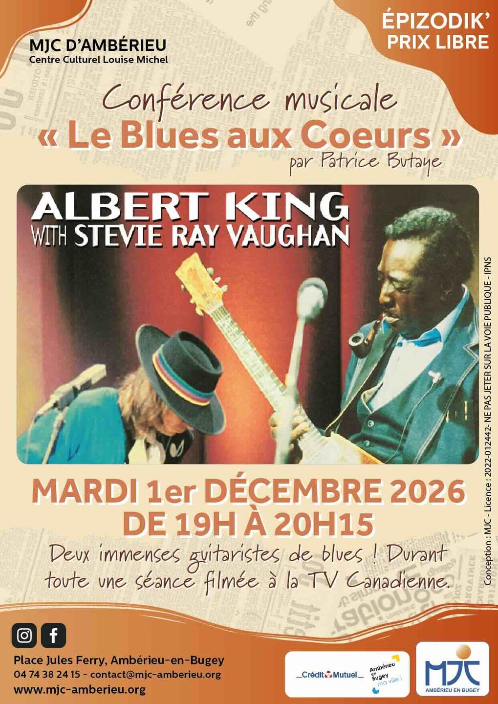 Image de l'actualité Le Blues aux Coeurs « ALBERT KING & STEVIE REY VAUGHAN »