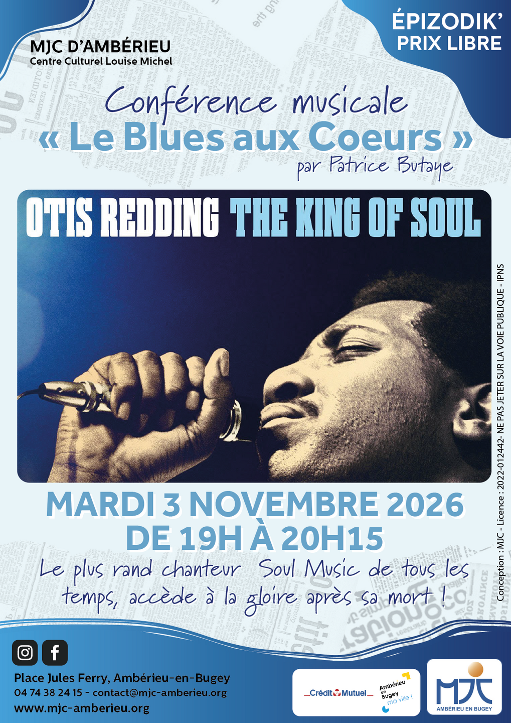 Image de l'actualité Le Blues aux Coeurs « OTIS REDDING »