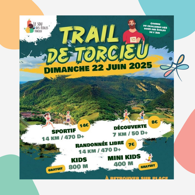 Image de l'événement 🏃‍♂️ Trail de Torcieu – Dimanche 22 juin : une journée à ne pas manquer ! 🌿