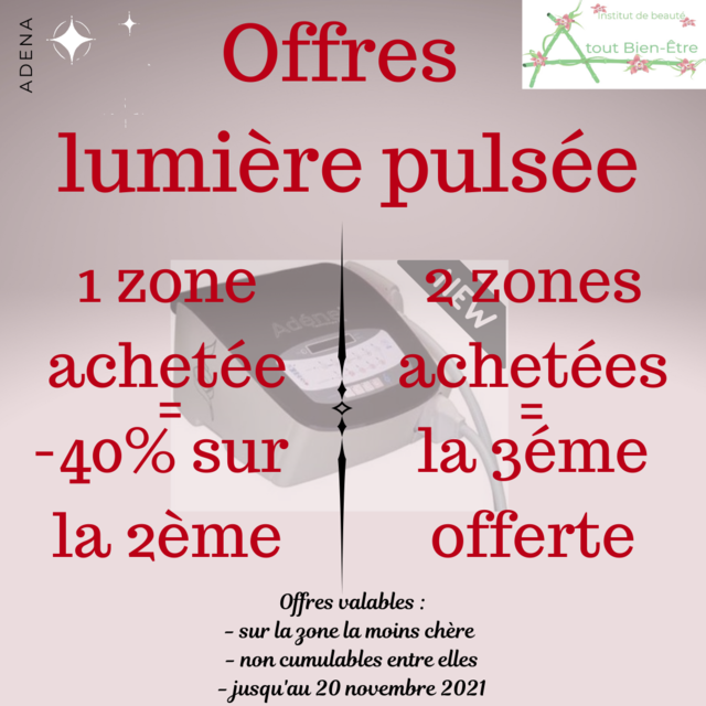 Image de l'actualité OFFRES LUMIERE PULSEE INSTITUT ATOUT BIEN ETRE