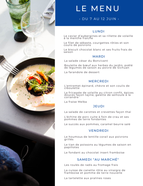 Image de l'actualité Menu de la semaine de la semaine sur place, à emporter et en livraison