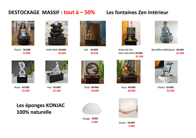 Image de l'actualité Déstockage massif : fontaines ambiance ZEN 