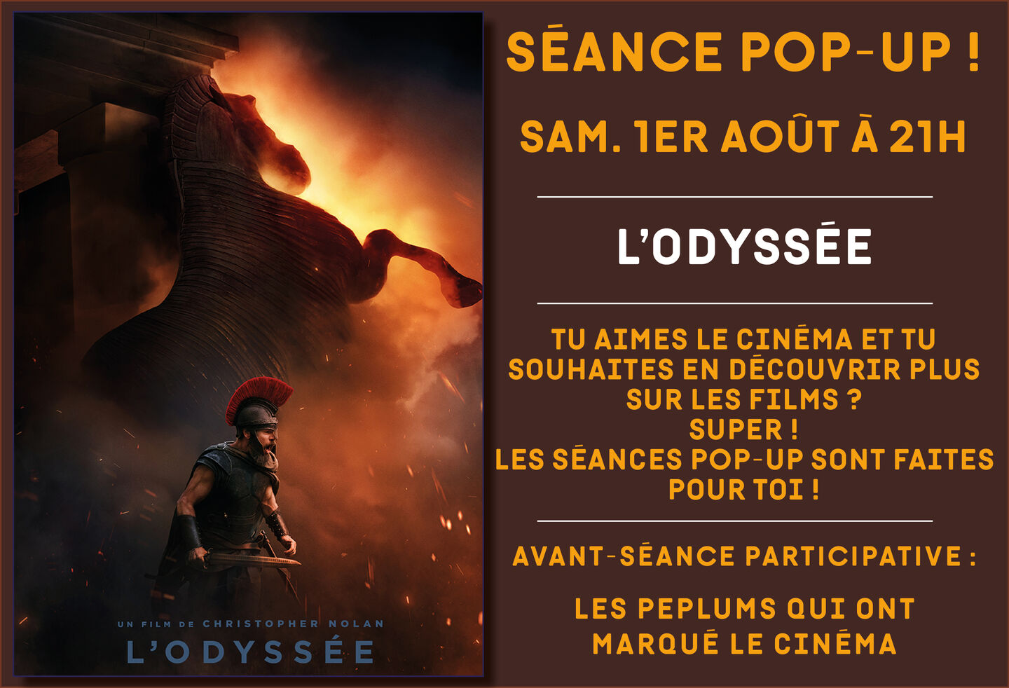 Image de l'actualité Séance Pop-Up ! l’Odyssée