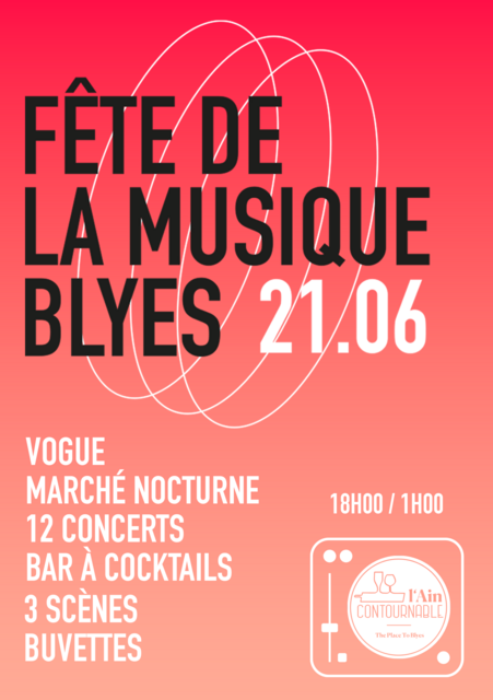 Image de l'événement Grande Fête de la Musique à Blyes (3 scènes, 12 concerts, marché nocturne, buvettes...)