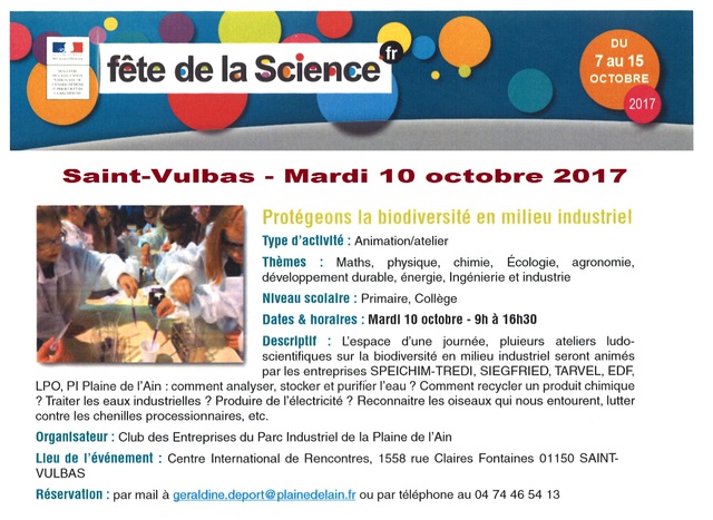 image du post Fête de la Science à Saint-Vulbas