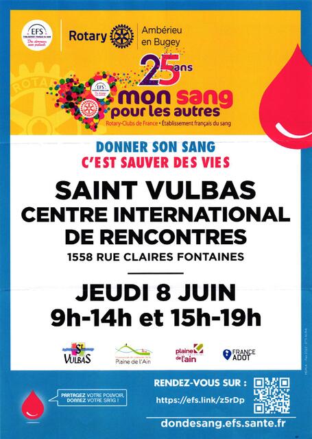 Image de l'événement DON DU SANG A SAINT-VULBAS