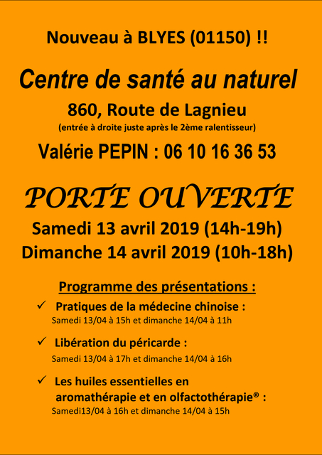 Image de l'événement PORTE OUVERTE Centre de Santé au Naturel