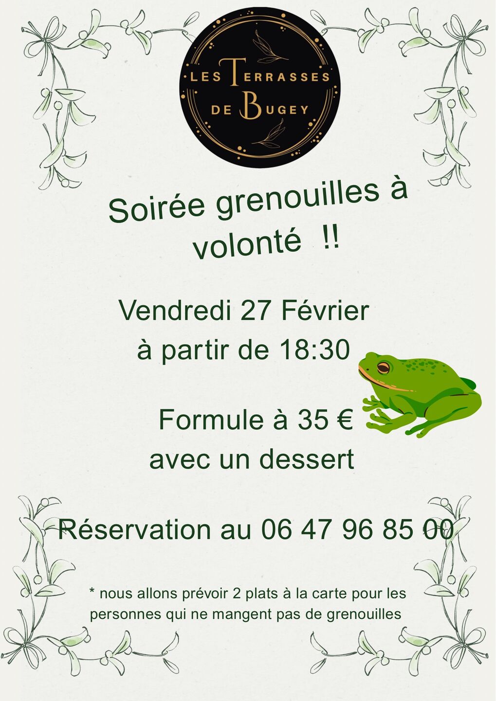 Image de l'actualité Soirée grenouilles à volonté