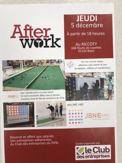 Image de l'événement Afterwork de l'hiver par Club des Entreprises du PIPA