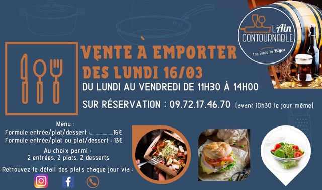 Image de l'actualité Mise en place vente a emporter à L'Aincontournable