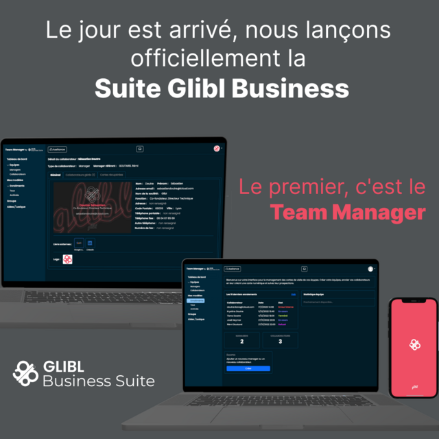 Image de l'actualité Glibl lance le Team Manager. Passez enfin à la carte de visite 100% digitale pour votre entreprise