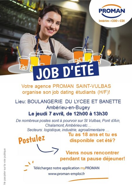 Image de l'événement PROMAN ORGANISE SON JOB DATING ETUDIANTS