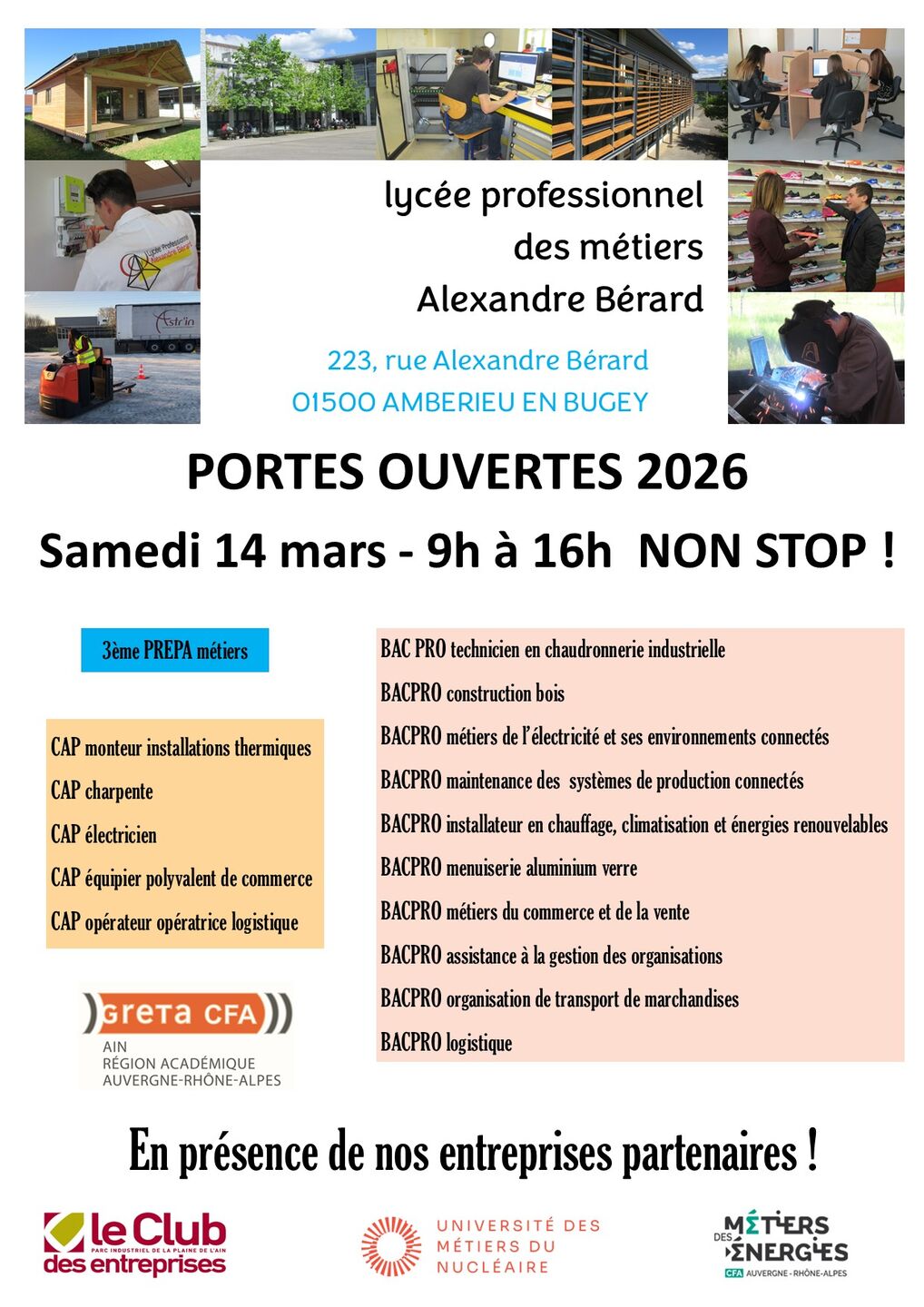 Image de l'actualité Journée Portes Ouvertes du Lycée Alexandre Bérard