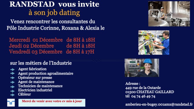 Image de l'événement JOURNEE PORTES OUVERTES RANDSTAD CHATEAU-GAILLARD METIERS AUTOUR DE L' INDUSTRIE 