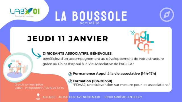 image du post Permanence de l'AGLCA et Formation FDVA2 au LAB01