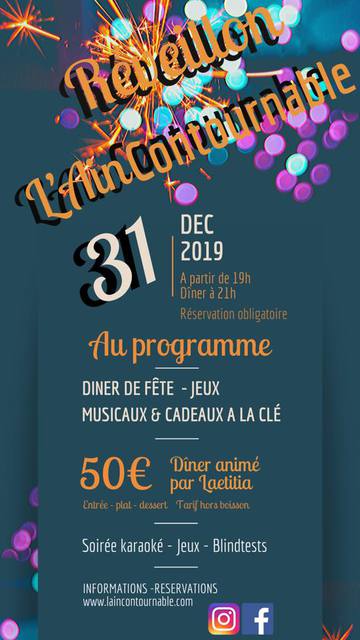 Image de l'événement La soirée Aincontournable du jour de l'an... ça se passe à BLYES !!!