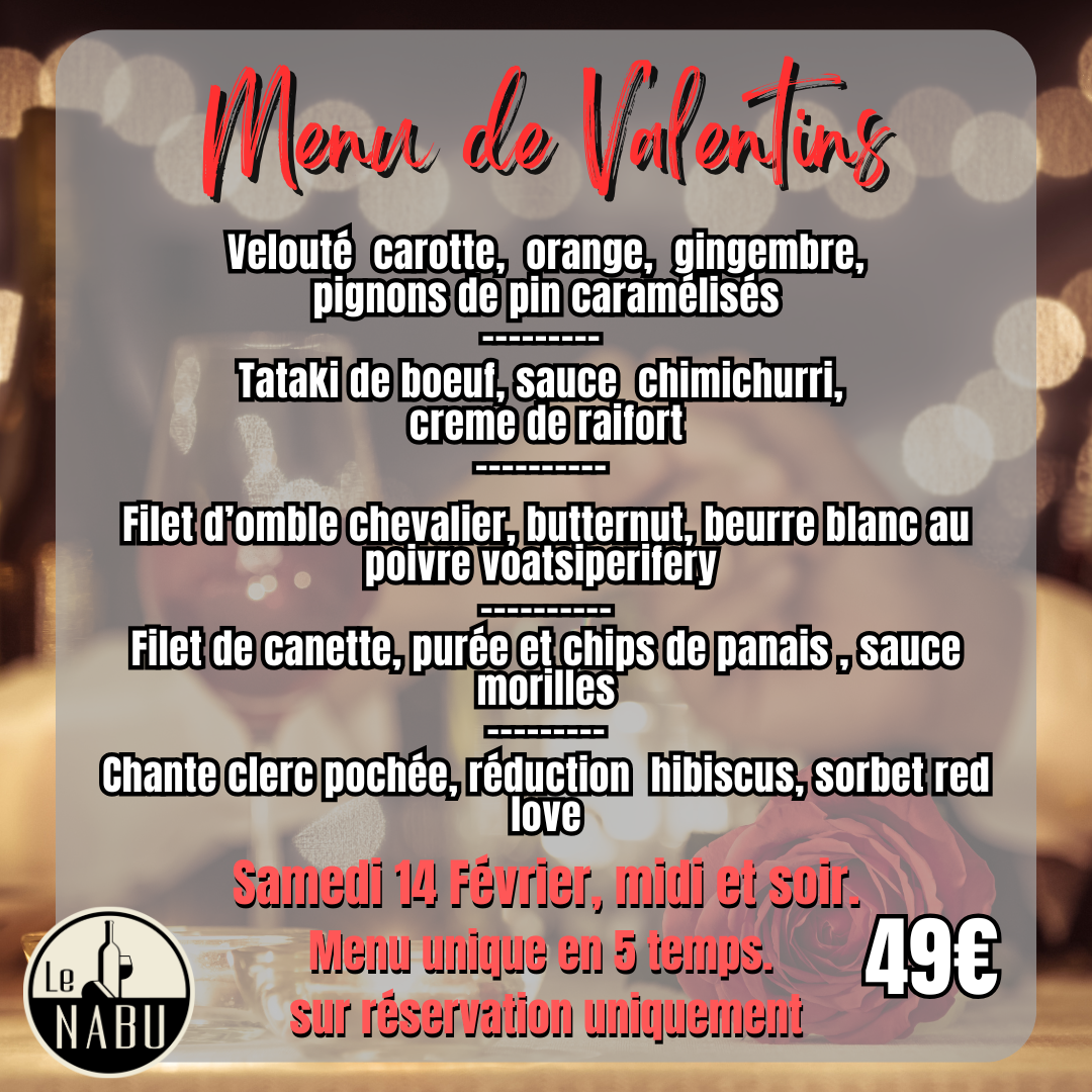 Image de l'actualité Le Nabu - Menu Saint Valentin