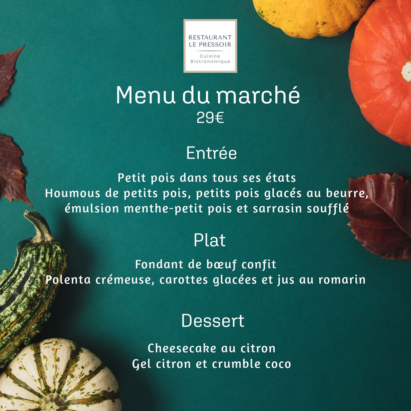 Image de l'actualité Restaurant Le Pressoir Ambronay 29-09-2026