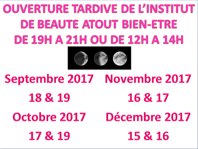 Image de l'actualité NOUVEAU : LES NOCTURNES DE L'INSTITUT DE BEAUTE ATOUT BIEN-ETRE