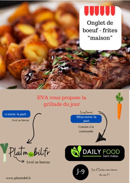 image du post 8€90 au Daily ou 11 euros livré au bureau avec Platmobil.fr - tout va se jouer avant 10h