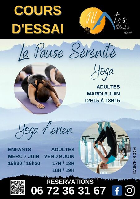 Image de l'actualité Cours d'essai Yoga et yoga aérien