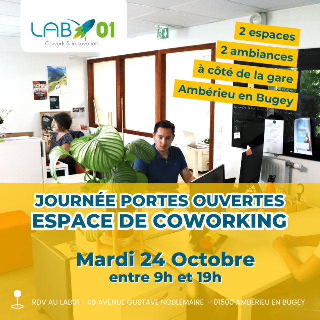image du post Journée portes ouvertes de l'Espace de coworking du LAB01 à Ambérieu en Bugey