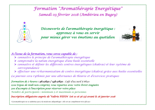 Image de l'événement Formation "aromathérapie énergétique"