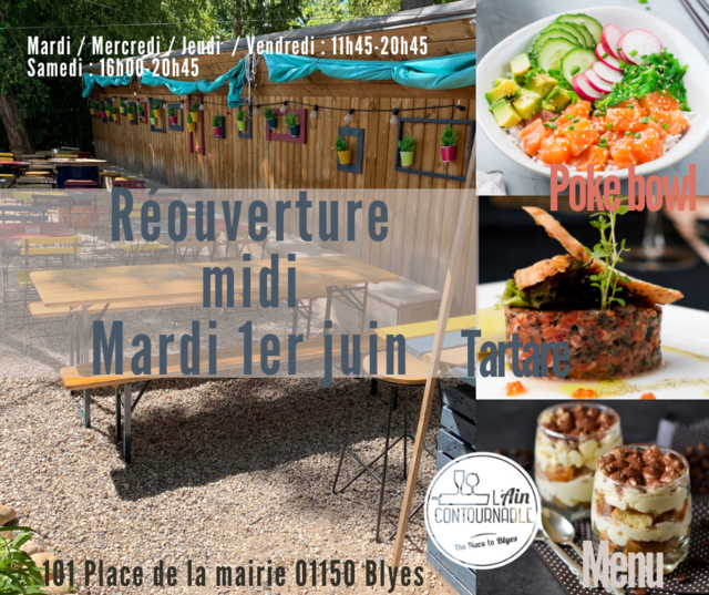 Image de l'actualité L'Aincontournable : Réouverture restauration midi mardi 1er juin