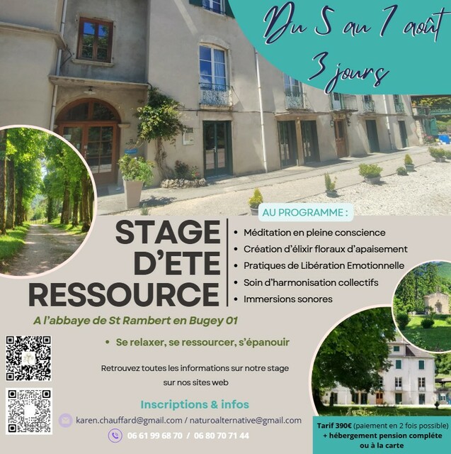 Image de l'actualité STAGE D'ÉTÈ RESSOURCE à l'Abbaye de St Rambert en bugey