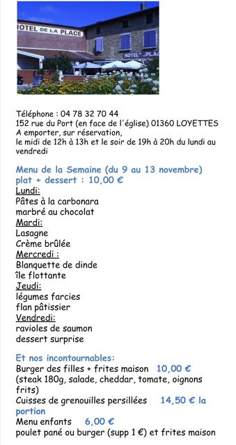 image du post vente à emporter - Hôtel de la place - Loyettes
