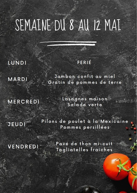 image du post Nos plats du jour