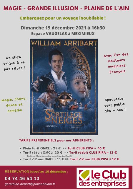 Image de l'actualité [Privilège Club PIPA] Spectacle "Le sortilège des neiges" à Meximieux