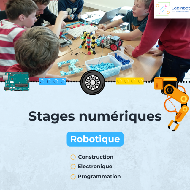 Image de l'événement 🤖Stage robotique "Construis ton robot et programme-le" | 9-14 ans | Vacances d'avril