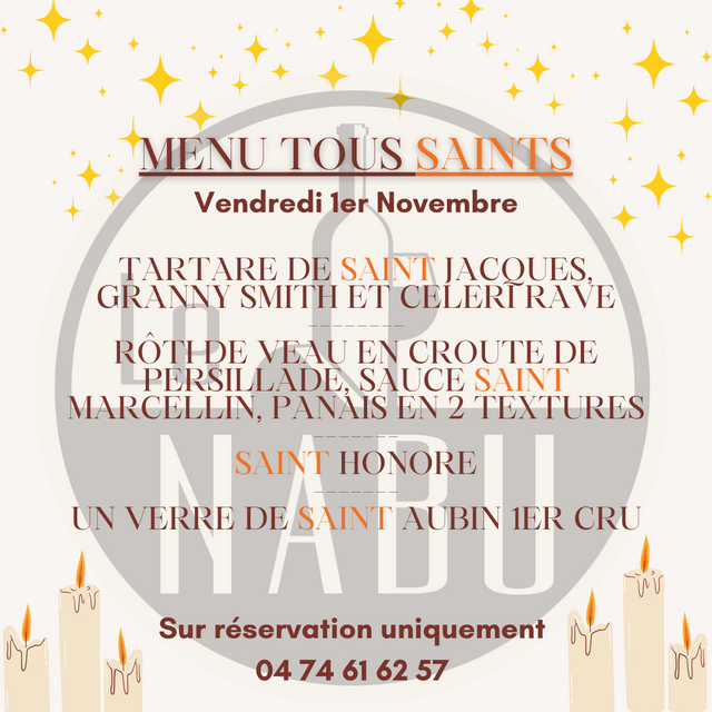 Image de l'événement Le Nabu - Menu spécial Toussaint