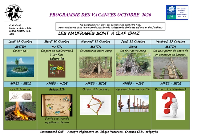 Image de l'actualité Les vacances de la Toussaint au CLAP CHAZ !!!