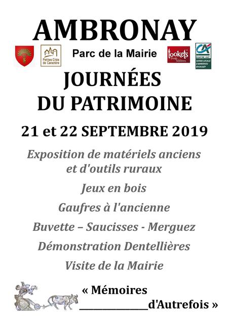 Image de l'événement journée du patrimoine à Ambronay