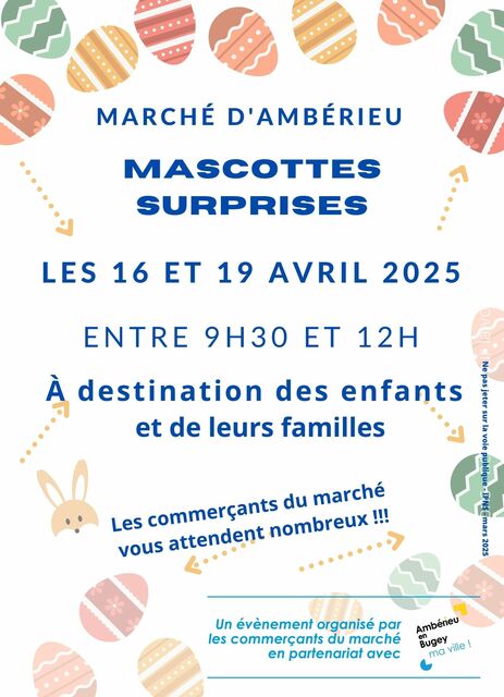 Image de l'actualité Mascottes surprises les 16 et 19 avril sur les marchés d'Ambérieu