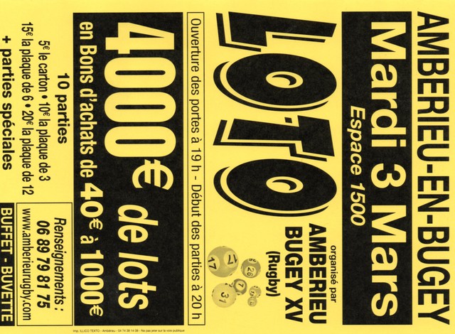 Image de l'événement Loto du Rugby