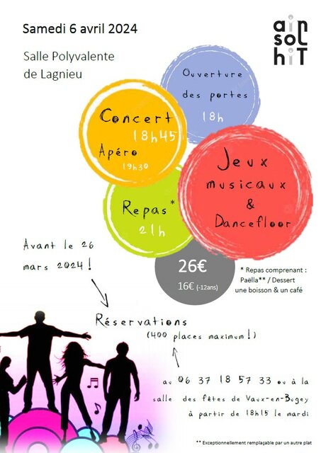 Image de l'événement Soirée Enchantée avec AINSOL'HIT : Apéro Concert, Repas, Jeux Musicaux et Dancefloor enflammé ! 