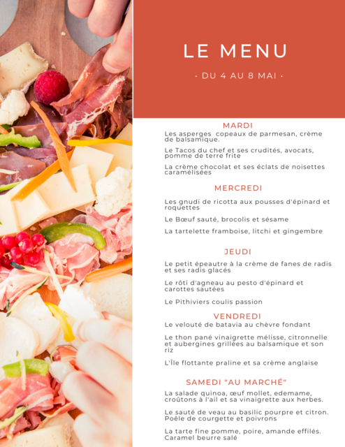 Image de l'actualité Menu de la semaine à emporter ou en livraison