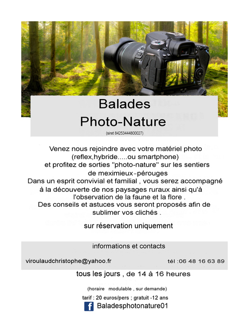 Image de l'actualité Baladesphotonatures , aujourd'hui à -50% et pour tout le mois de septembre