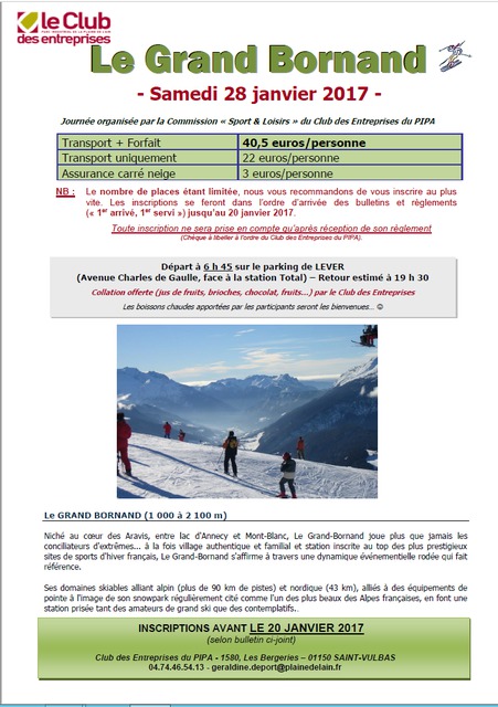 image du post Sortie ski interentreprises au Grand Bornand, le 28 janvier !