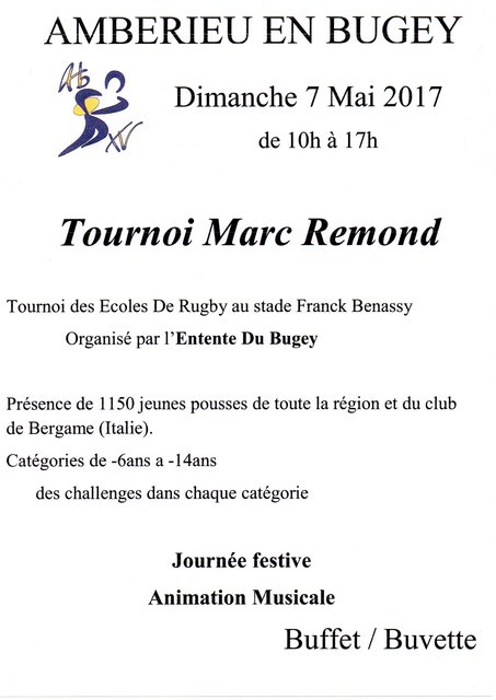 Image de l'événement Tournoi Rugby Marc Remond