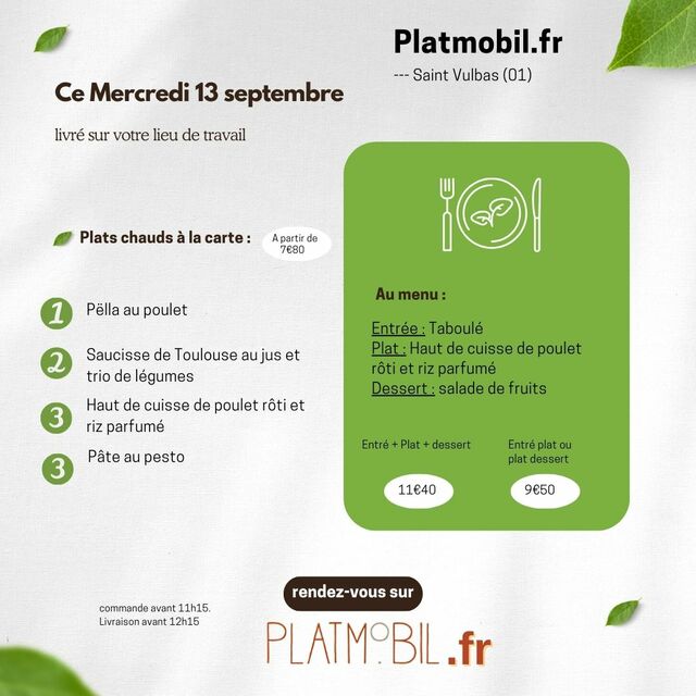 image du post Platmobil.fr -  menu de ce mercredi 13 septembre