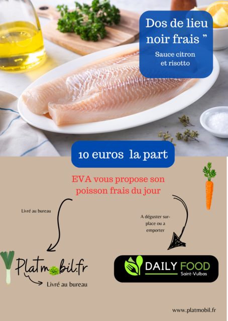 image du post Aujourd'hui : poisson frais Dos de lieu sauce citronnée et son risotto