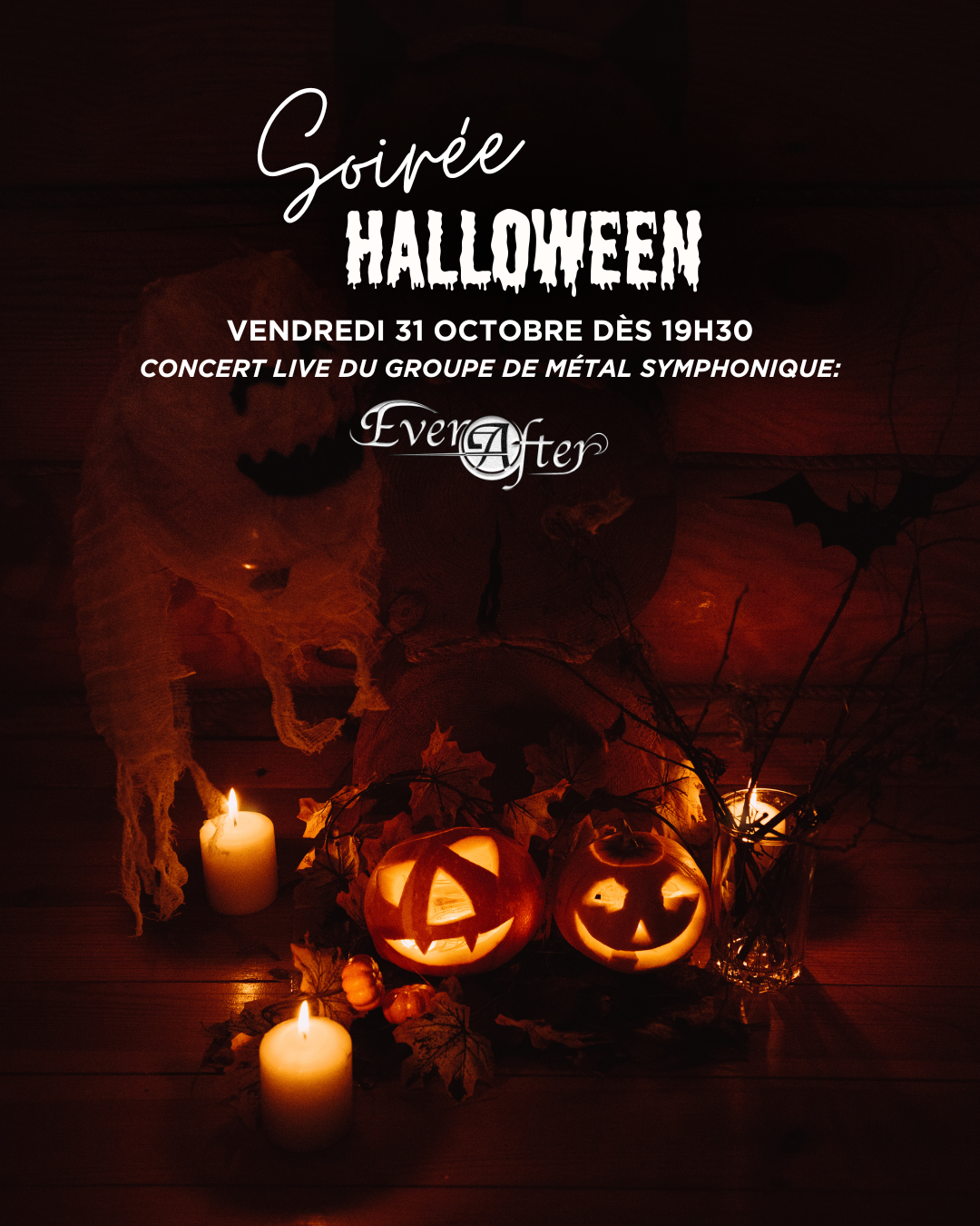 Image de l'événement Soirée Halloween avec concert de métal symphonique gratuit