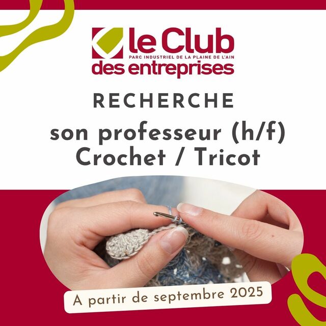 Image de l'actualité Le Club des entreprises du PIPA cherche son professeur de tricot-crochet !