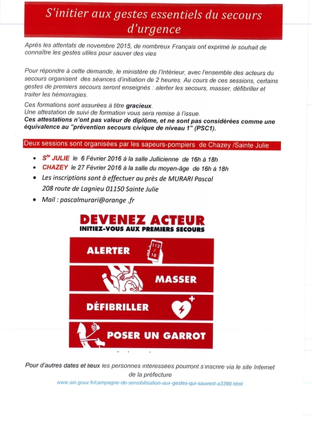 Image de l'événement S'INITIER AUX GESTES ESSENTIELS DU SECOURS D'URGENCE