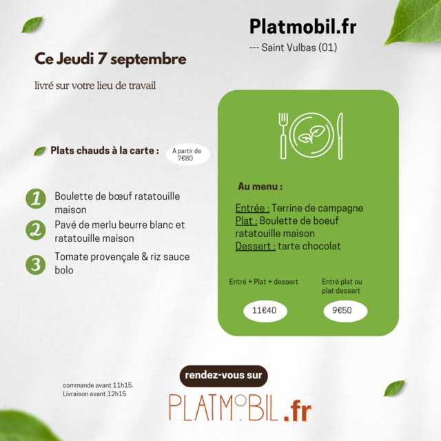 image du post Platmonil - menu du jour