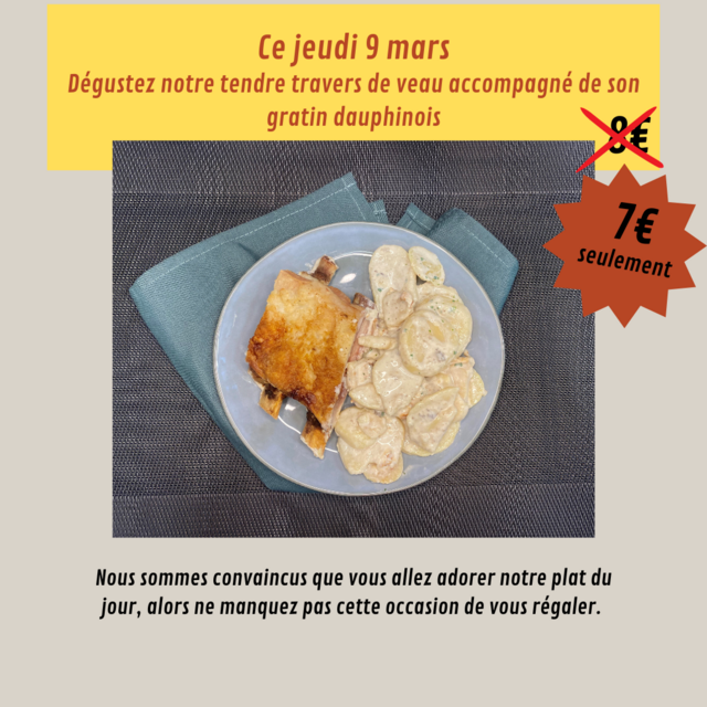 image du post Travers de veau et gratin dauphinois